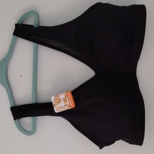 Warner's wire free black bra